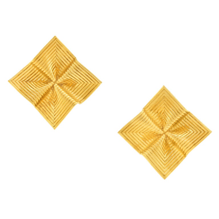 Tiffany & Co. Modernist Gold Earrings 4
