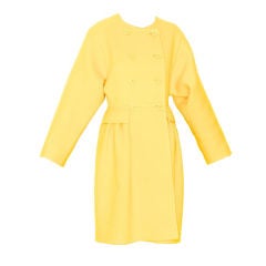 Vintage Valentino Couture Yellow Double Face Cashmere Coat