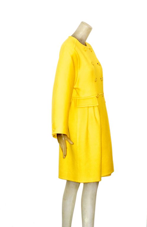 Women's Valentino Couture Yellow Double Face Cashmere Coat