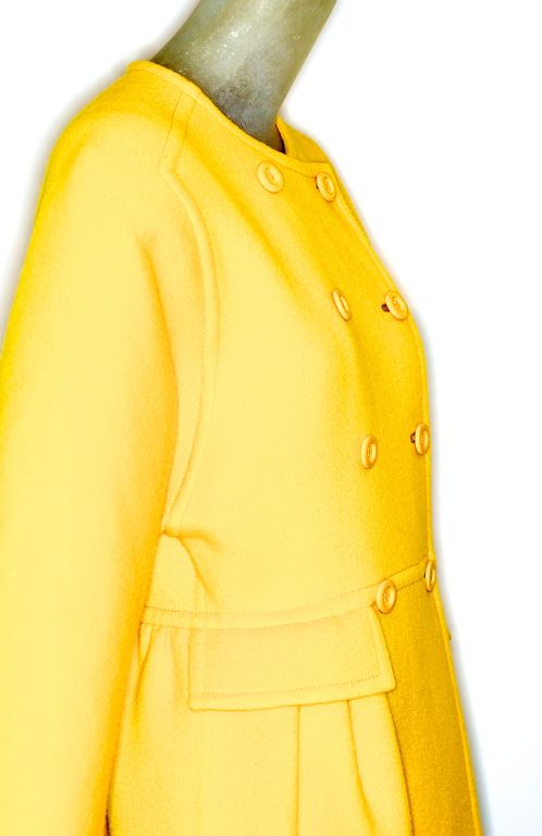 Valentino Couture Yellow Double Face Cashmere Coat 1
