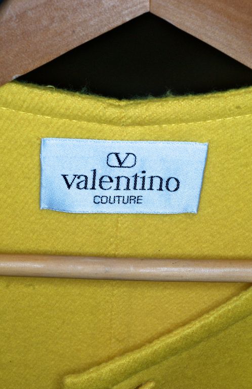 Valentino Couture Yellow Double Face Cashmere Coat 3