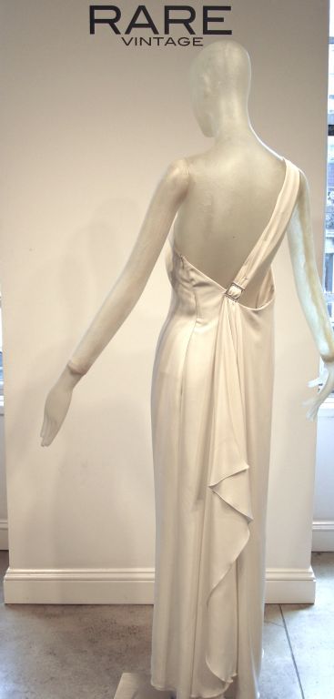 Valentino Prêt-å-Porter White Crepe One Shoulder Gown