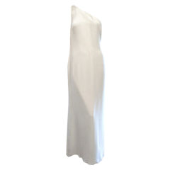 Valentino Prêt-å-Porter White Crepe One Shoulder Gown