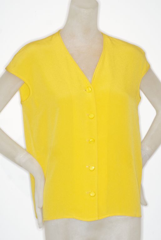 Valentino Prêt-å-Porter Yellow Crepe Blouse