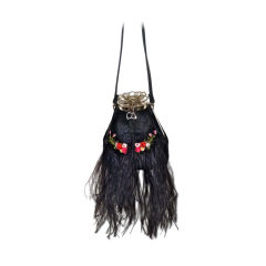 Valentino Embroidered silk Bag with Jeweled Rose Clasp