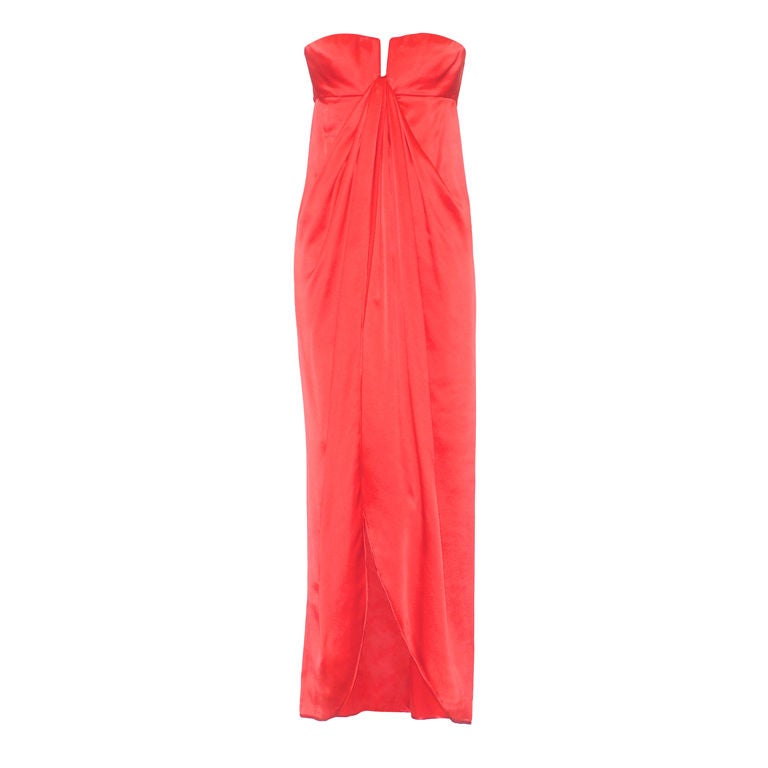 Iconic Circa 1970 Valentino Couture Red Silk Gown at 1stdibs