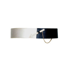 Valentino Night Leather and Silk Jeweled Arrow Belt