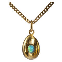 Russian Gold and Opal Easter Egg Pendant, circa 1900