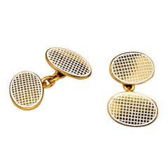 French Enamelled Gold Cufflinks, Paris 1930-40s
