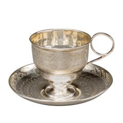 Russian Silver Cup and Saucer by Pavel Dmitriev 11