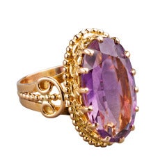 19th Century French Amethyst Gold Ring 9