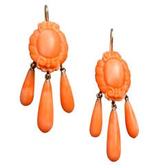 Victorian Coral Earrings c1850