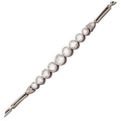 Vintage Diamond Line White Gold Bracelet, 1950s