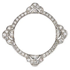 Art Deco Diamond Platinum Circle Brooch