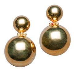 Pair of Gold Domed Earrings