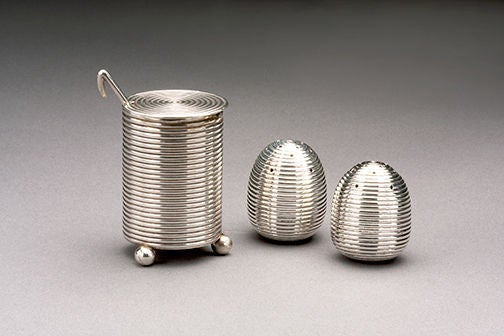 Russian Silver Khlebnikov Salt Shakers and Mustard, Dated 1888 2