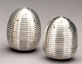 Victorian Russian Silver Khlebnikov Salt Shakers and Mustard, Dated 1888