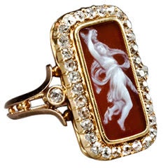 Cameo and Diamond Ring circa 1870