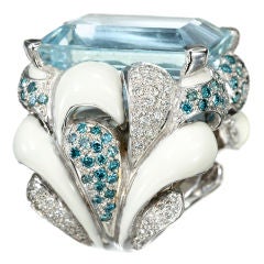 CASSETTI Aquamarine & Diamond Ring