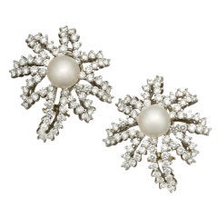 TIFFANY Pearl & Diamond Firework Earrings