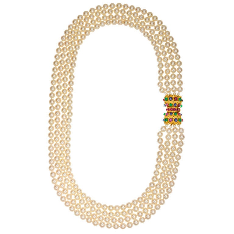 BULGARI Pearl Necklace For Sale