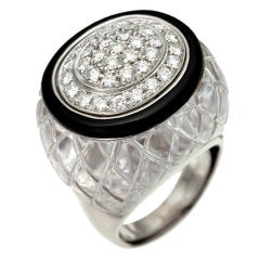 DAVID WEBB Rock Crystal & Diamond Ring