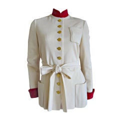Wonderful belted jersey military jacket from Norman Norell