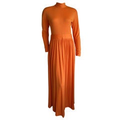 Orange jersey maxi dress from Norman Norell