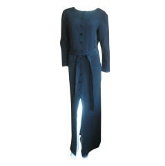 Black silk belted Maxi dress from Norman Norell