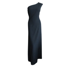 Vintage One shoulder black evening gown from Norman Norell