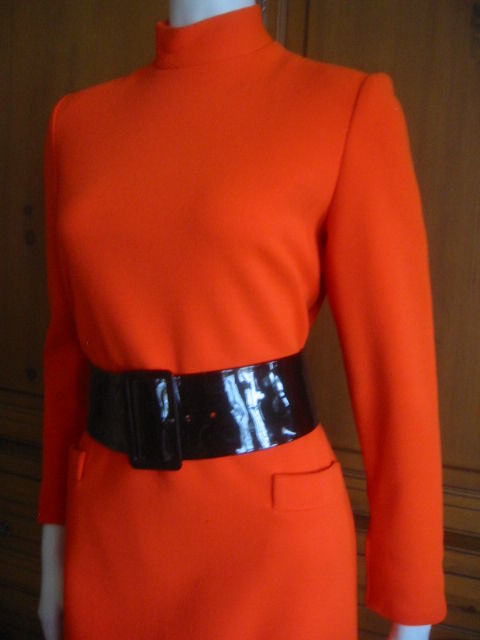 orange dress with belt