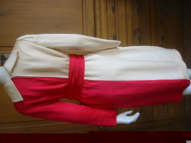 Women's Norell Color Block Silk belted Dress