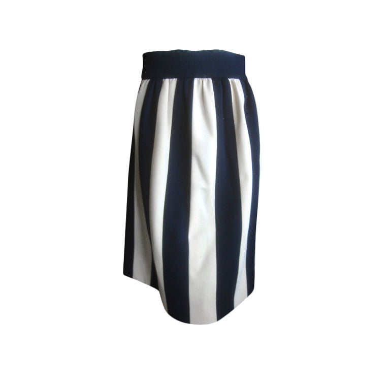 Bold stripe jersey skirt from Norman Norell For Sale