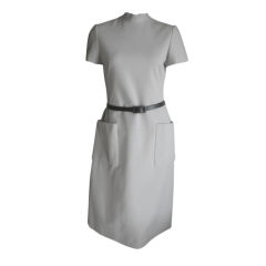Heather gray belted dress from Norman Norell