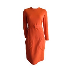 Vintage Norell mod orange dress with belt