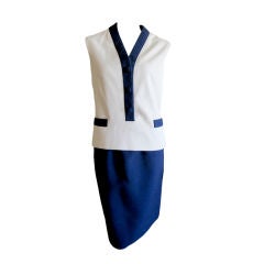 Two piece Navy suit vest / skirt from Norell