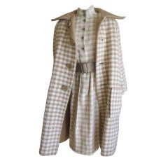 Vintage Norell's Final Collection Alpaca reversable coat, dress and belt