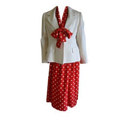Polka dot three piece suit from Norell