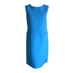 Norman Norel lazer sharp sleeveless shift dress Yves Klein Blue