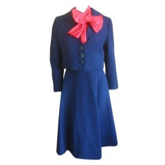 Vintage Norell three piece Navy and Red Suit