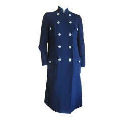 Norell Navy Blue high collar Military Coat