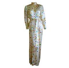 Vintage Norman Norell silk belted evening dress