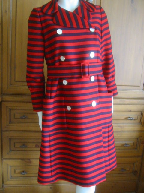 Norman Norell Nautical Stripe Silk Coat