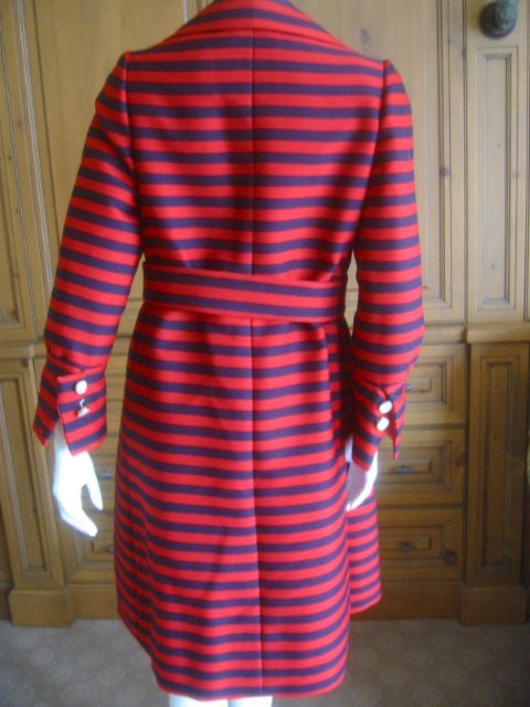 Norman Norell Nautical Stripe Silk Coat 1