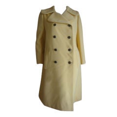 Vintage Norman Norell yellow sorbet wool coat