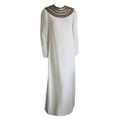 Used Norman Norell 1960's  Jewel collar gown