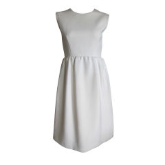 Perfect crisp white 60's baby doll sheath dress  Norman Norell