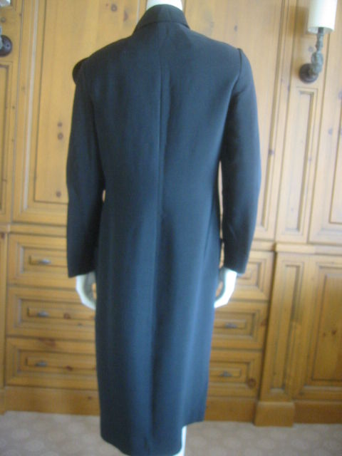 Norman Norell elegant black silk dress with attached bow 3