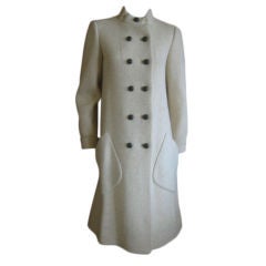 Norman Norell Ivory bold knit coat