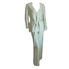 Luxurious Mint Green Silk Evening Pant Suit from  Norman Norell